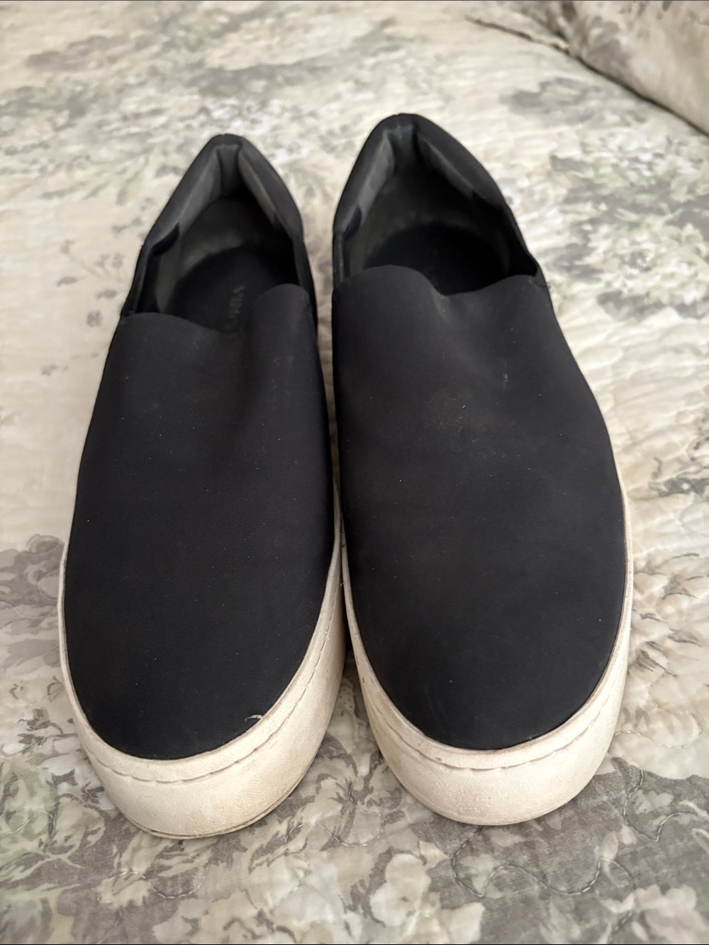 Vince Blue Nylon Slip-On Sneakers with White Soles